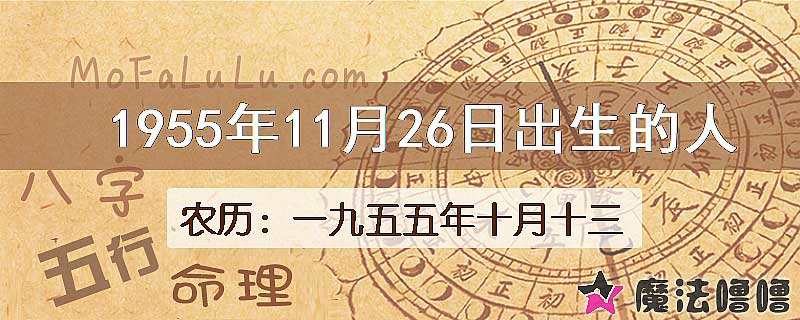 1955年11月26日出生的八字怎么样？