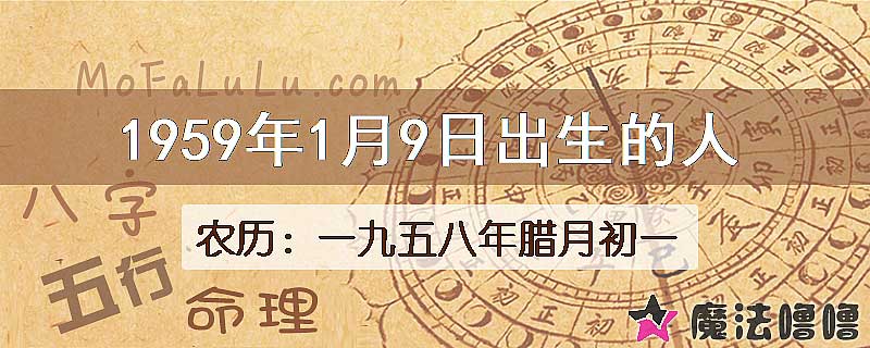 1959年1月9日出生的八字怎么样？