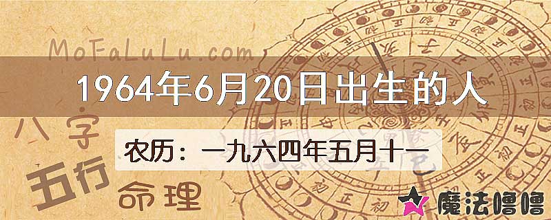 1964年6月20日出生的人