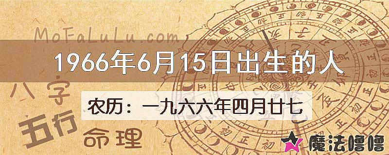 1966年6月15日出生的人