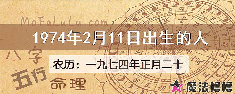 1974年2月11日出生的八字怎么样？
