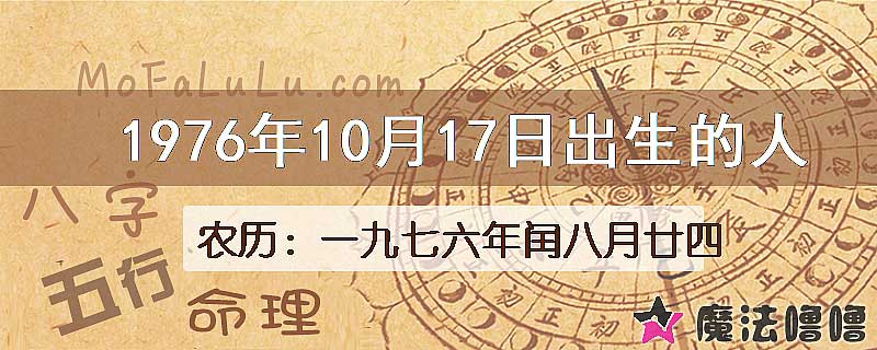 1976年10月17日出生的人
