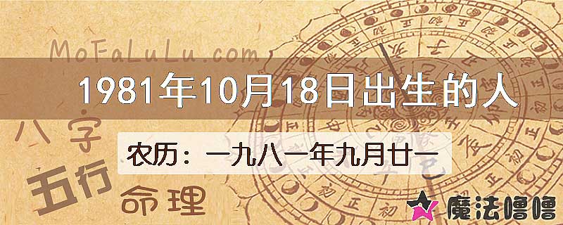 1981年10月18日出生的八字怎么样？