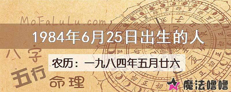 1984年6月25日出生的八字怎么样？
