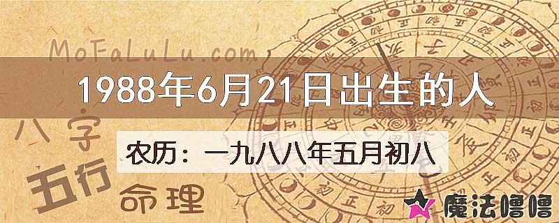 1988年6月21日出生的八字怎么样？