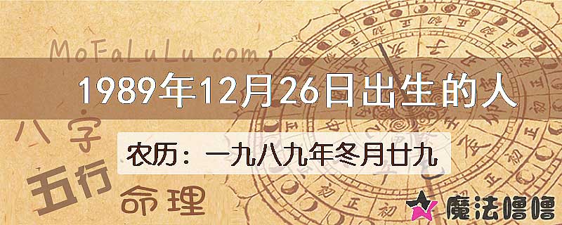 1989年12月26日出生的八字怎么样？