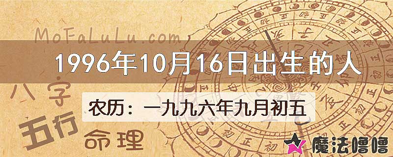 1996年10月16日出生的八字怎么样？