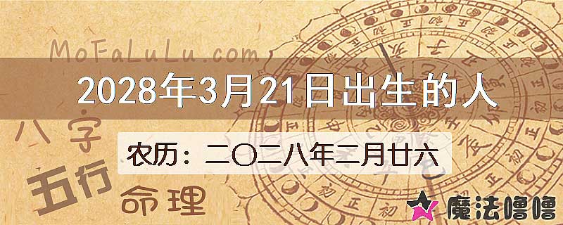 2028年3月21日出生的人