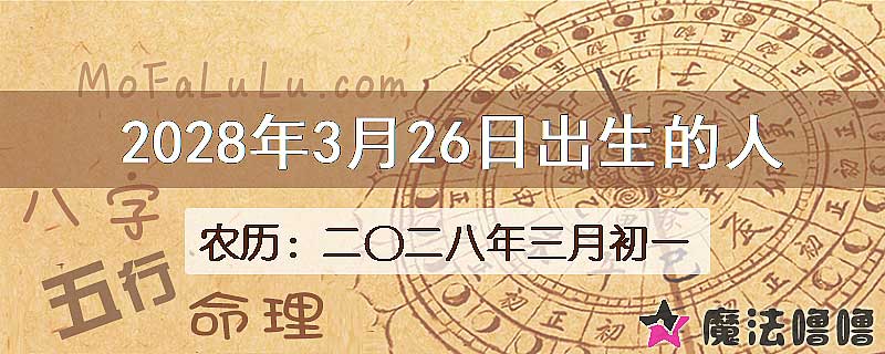 2028年3月26日出生的人