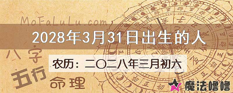 2028年3月31日出生的人