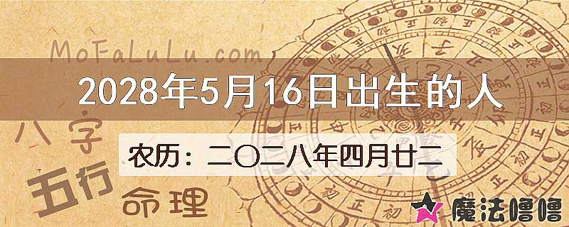 2028年5月16日出生的人