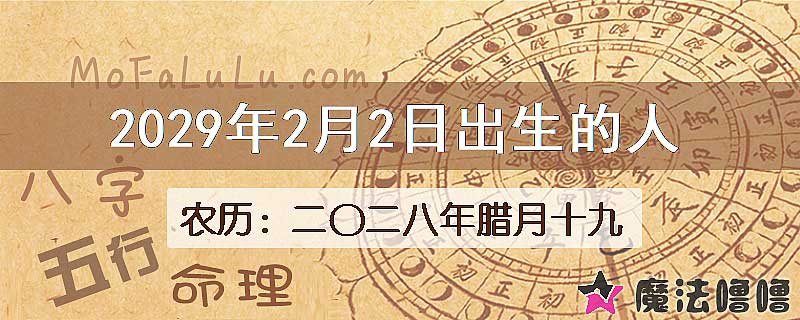 2029年2月2日出生的人