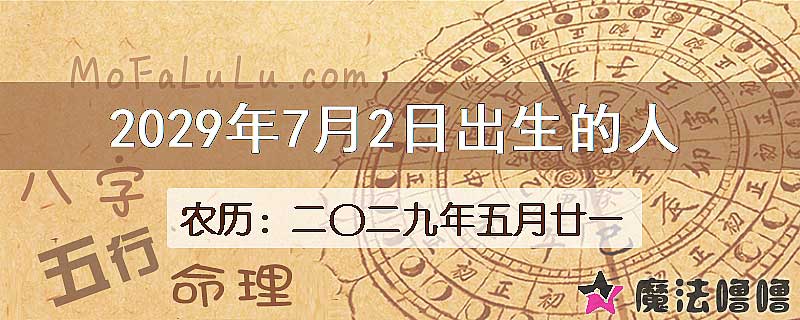 2029年7月2日出生的人