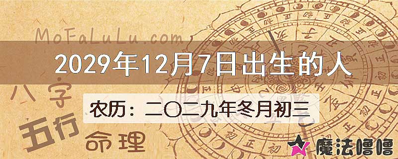 2029年12月7日出生的人