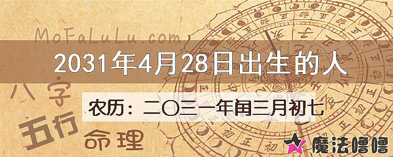 2031年4月28日出生的人