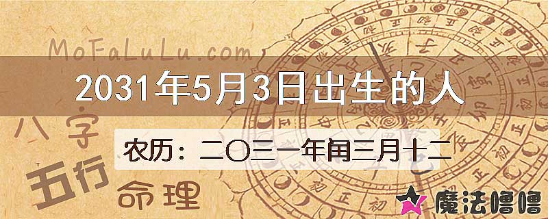 2031年5月3日出生的人