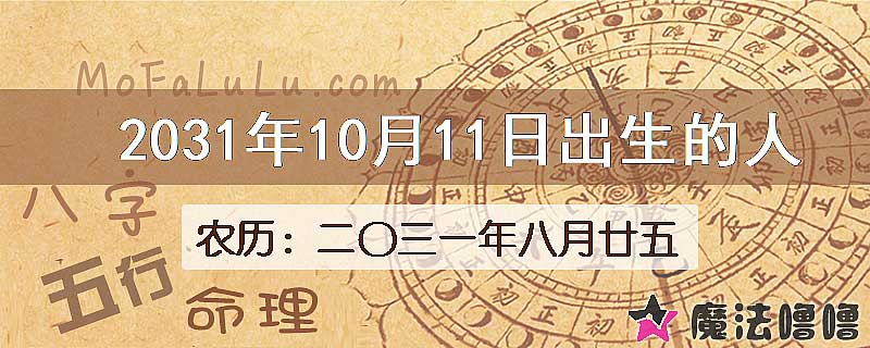 2031年10月11日出生的人