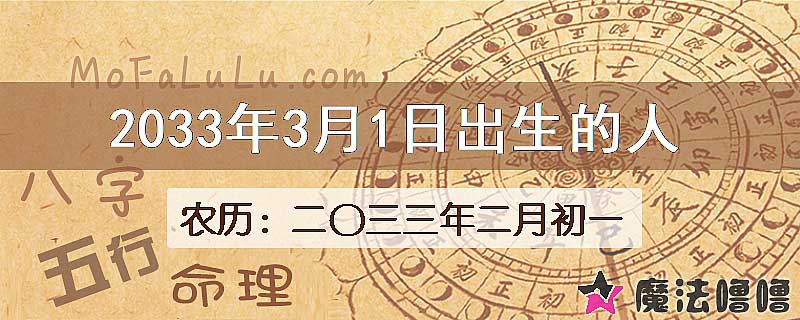 2033年3月1日出生的人