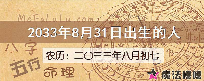 2033年8月31日出生的人