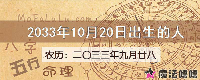 2033年10月20日出生的人