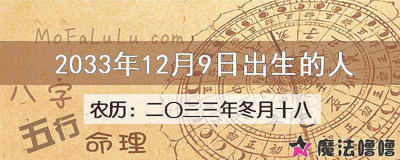 2033年12月9日出生的人