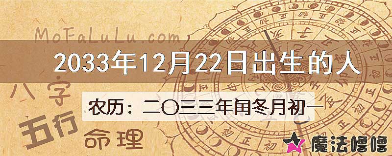 2033年12月22日出生的人
