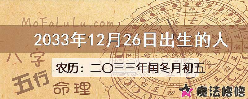 2033年12月26日出生的人