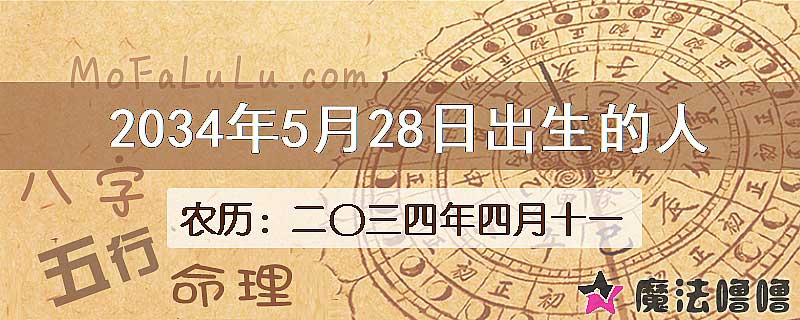 2034年5月28日出生的人