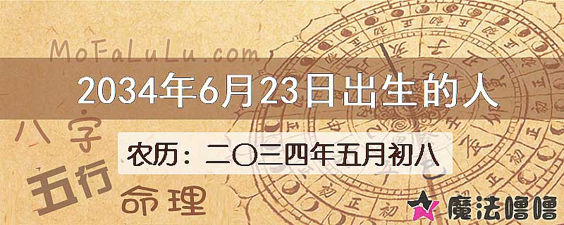 2034年6月23日出生的人
