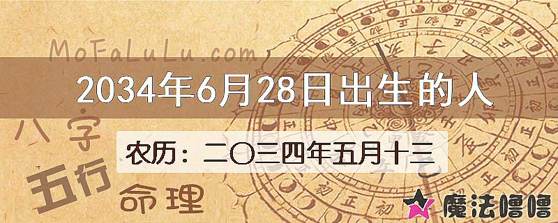 2034年6月28日出生的人