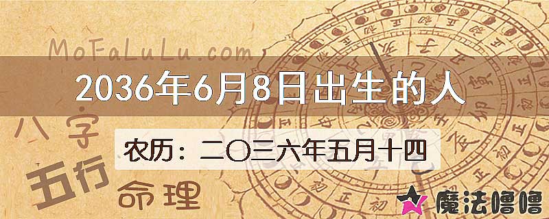 2036年6月8日出生的人