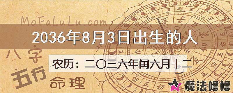 2036年8月3日出生的人