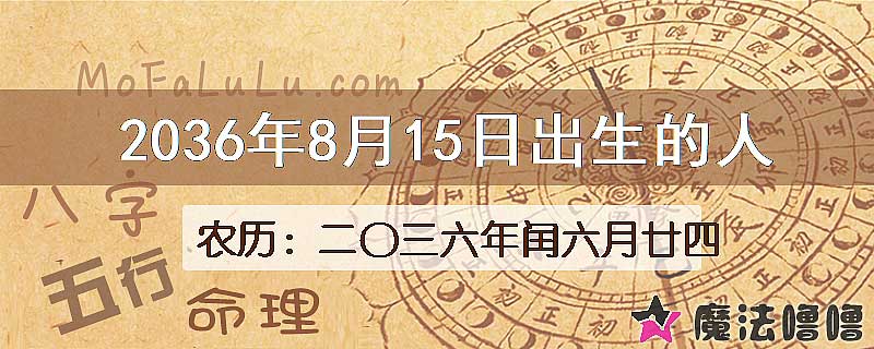 2036年8月15日出生的人