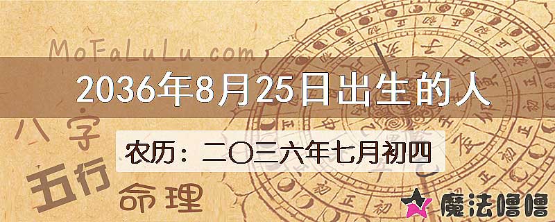 2036年8月25日出生的人