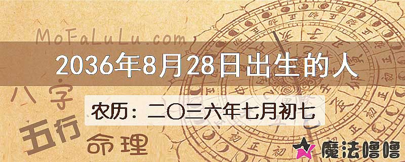 2036年8月28日出生的人