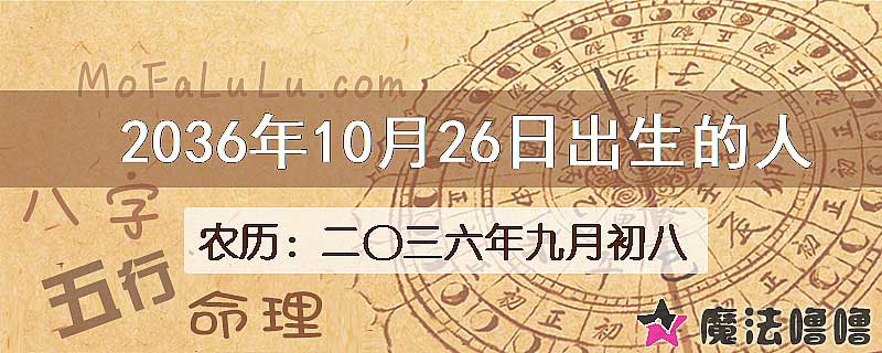 2036年10月26日出生的人