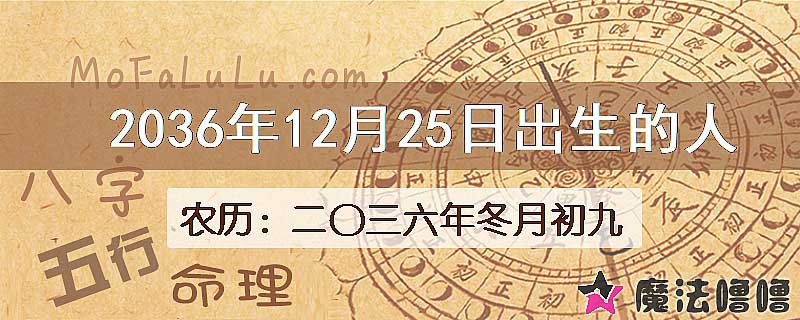 2036年12月25日出生的人