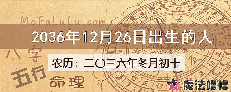 2036年12月26日出生的人