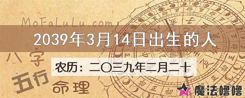 2039年3月14日出生的人