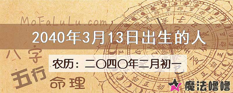 2040年3月13日出生的人