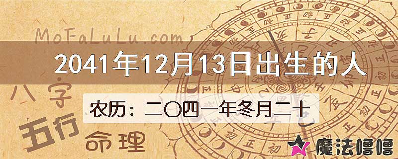2041年12月13日出生的人