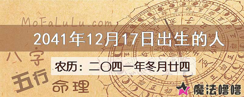 2041年12月17日出生的人