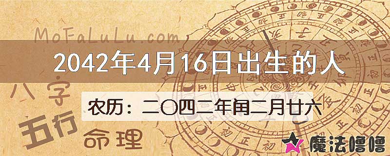 2042年4月16日出生的人