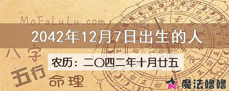 2042年12月7日出生的人