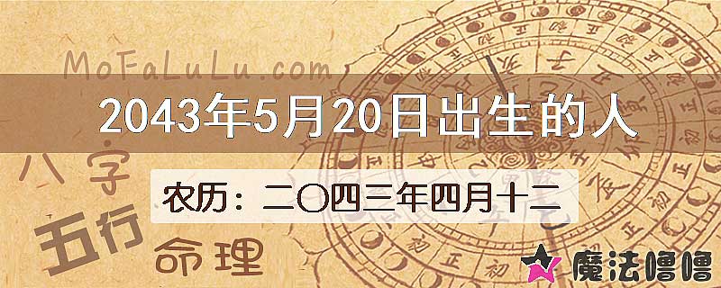 2043年5月20日出生的人