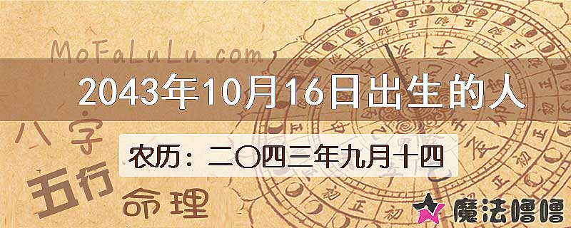 2043年10月16日出生的人