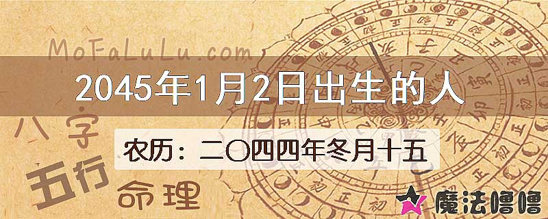 2045年1月2日出生的人
