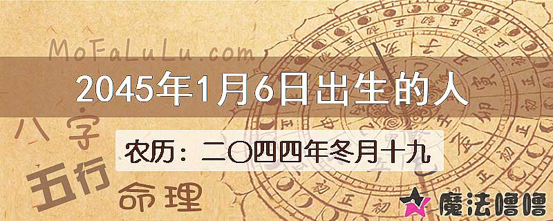 2045年1月6日出生的人