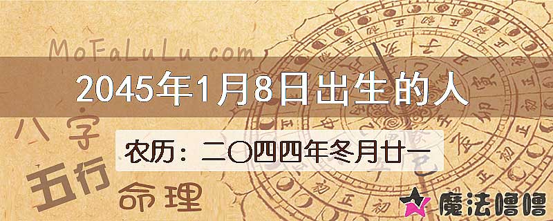 2045年1月8日出生的人