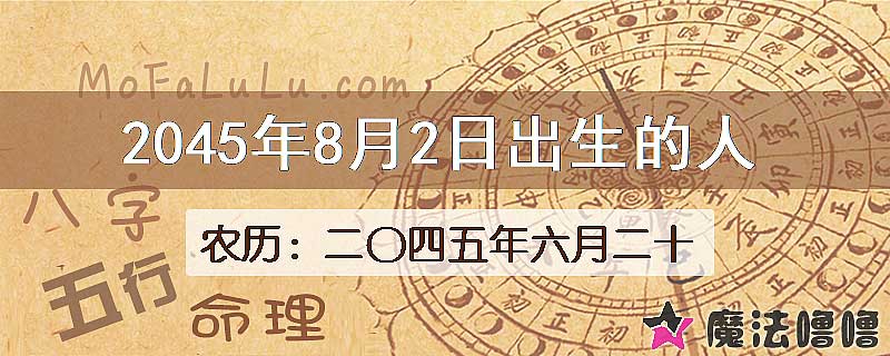 2045年8月2日出生的人